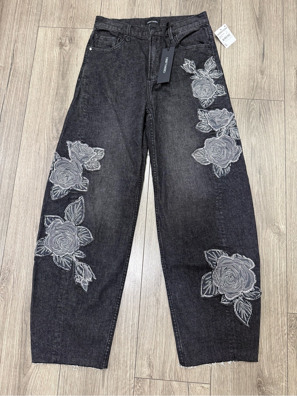 NWT Driftwood Parker Rose Patchwork Barrel Leg Jeans Sz 24X28